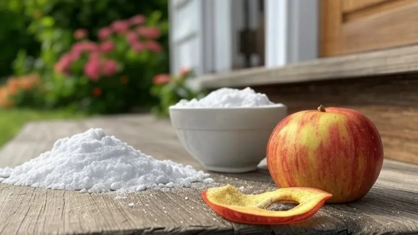C&aacute;scara de manzana, az&uacute;car y bicarbonato