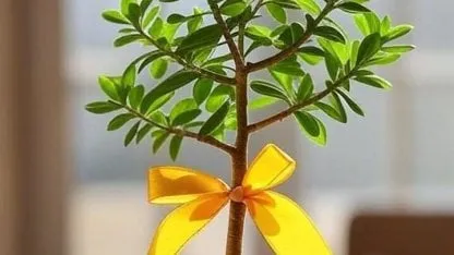 cinta amarilla en una planta