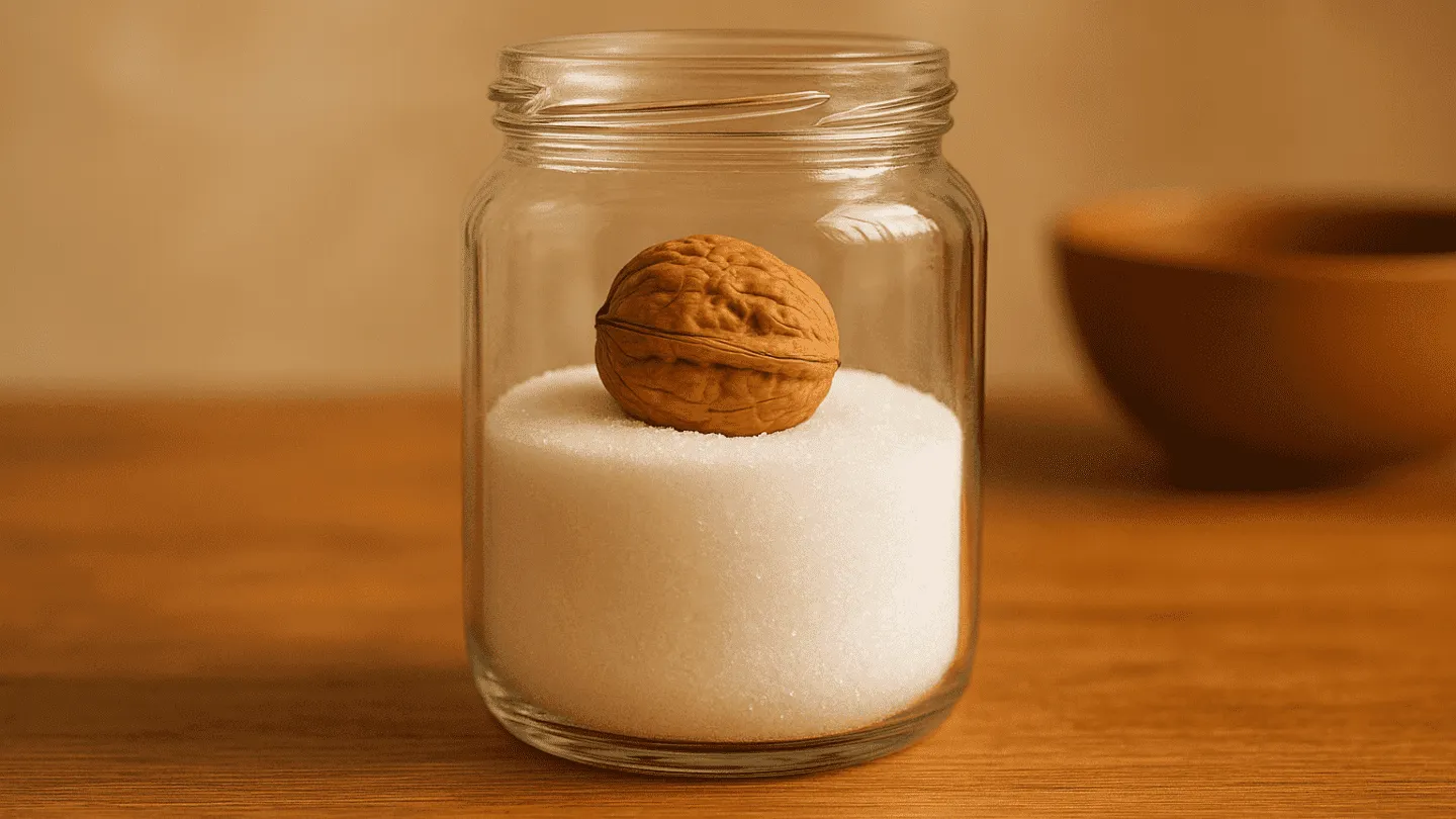 Qué significa poner una nuez en un frasco de azúcar, según la espiritualidad